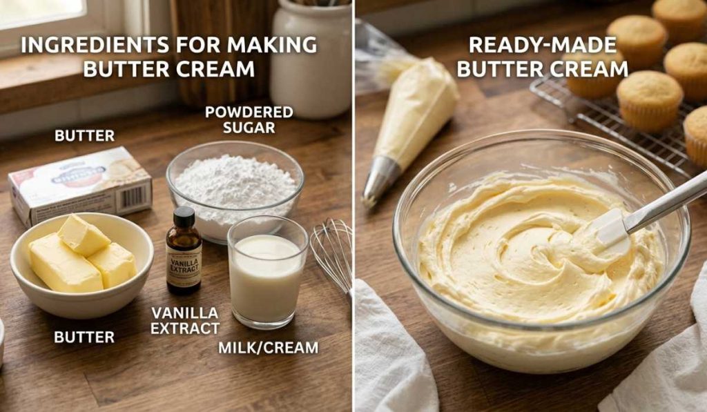 beda whipped cream dan butter cream