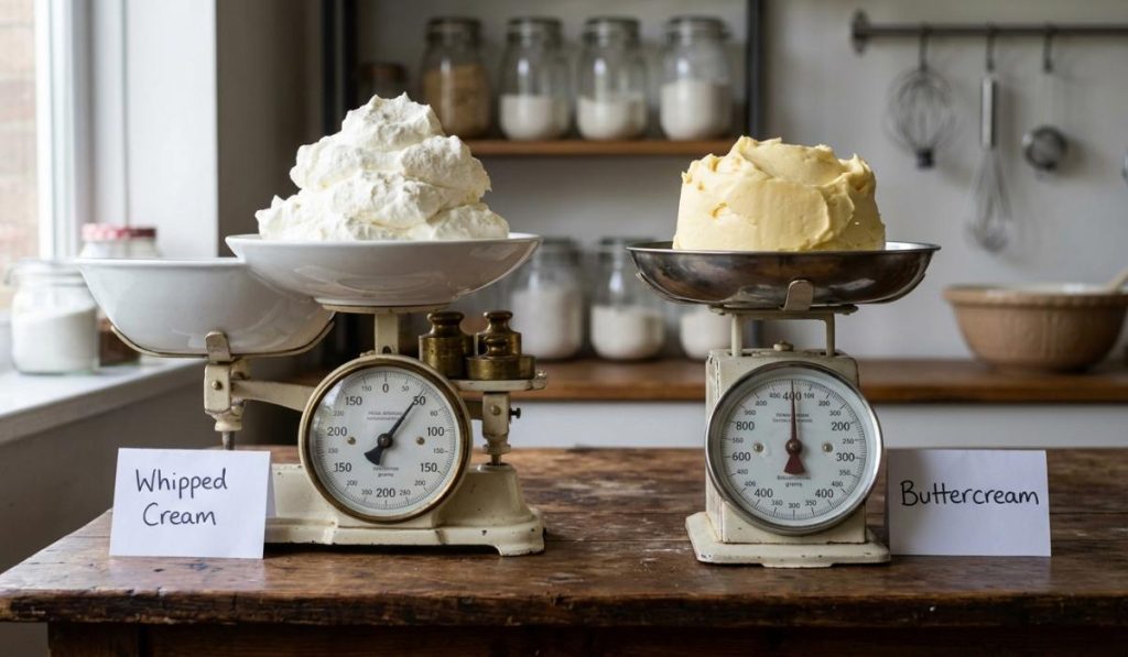 beda whipped cream dan butter cream