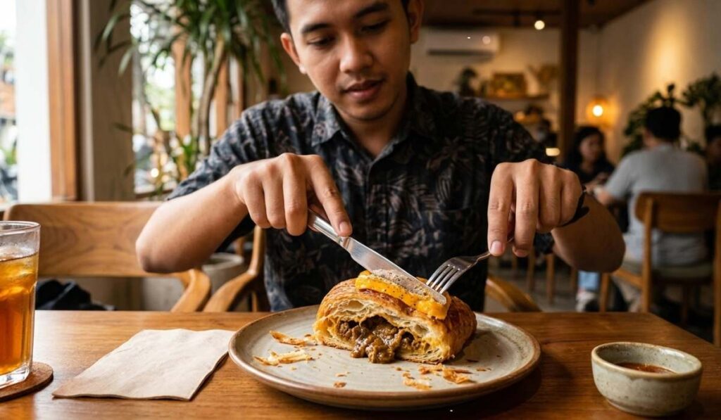 beef curry cheese croissant